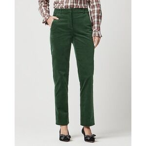 J. CREW Factory Kallie Pants Velvet Emerald Green Size 18 Straight Leg Trouser